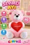 1028P Oturan Sevimli Ayı Pembe 80 cm