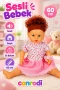 1060011 Lila Sesli Saçlı Et Bebek 60 cm