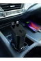 120W Hızlı Şarj Destekli Geri Çekilebilir Kablolu 4 Portlu Araç Şarj Cihazı Type-C Lightning USB USB-C
