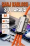120W Hızlı Şarj ve Veri Aktarım Destekli Type-C, Lightning, Micro USB 3ü 1 Arada Kablo