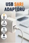 12W USB Telefon Şarj Adaptörü – Kompakt Beyaz Tasarım