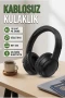 18 Saat Pil Ömürlü Siyah Bluetooth 5.0 Kablosuz Kulak Üstü Kulaklık