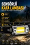 215 Lümen Sensörlü Şarjlı LED Kafa Lambası – 800 mAh, COB ve XPE, Mıknatıslı