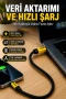 240W 3ü 1 Arada USB Şarj ve Veri Aktarım Kablosu – Örgü ve Esnek Tasarım