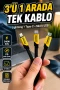 240W PD Destekli 3ü 1 Arada USB Çoklu Şarj Kablosu