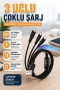3 Uçlu Çoklu Şarj Kablosu – Type-C, iOS ve Android Uyumlu 1,2 Metre