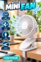 360° Döner Başlıklı 3 Hız Modlu Klipsli USB Mini Fan