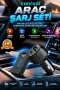 38W Çift Çıkışlı Araç Şarj Cihazı ve Bluetooth 3.0 AUX Ses Adaptörü Seti