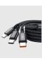 3 Uçlu Çoklu Şarj Kablosu – Type-C, iOS ve Android Uyumlu 1,2 Metre