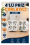 4 Çıkışlı Kablosuz Priz Çoğaltıcı – Direkt Duvar Tipi 2 Adet Set