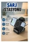 4’ü 1 Arada Kablosuz Şarj Standı – Dijital Saat ve LED Işık