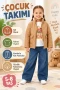 5/8 Yaş 3 Parça Çocuk Takımı – Kot Pantolon ve Montlu