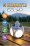 5 Kanatlı Katlanabilir Solar Lamba Su Geçirmez Taşınabilir Kamp Aydınlatma