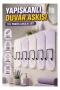 5li Yapışkanlı Çok Amaçlı Duvar Askısı Seti