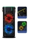 Siyah Taşınabilir Masa Fanı – Çift Motorlu Nemlendiricili 3 Kademeli RGB Işıklı