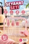 5’li Seyahat Kozmetik Şişe ve Kap Seti – 30 ml, Şeffaf Taşıma Çantalı