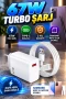 67W Çift Turbo Hızlı Şarj Adaptörü – Samsung Note 10 ve Note 20 Uyumlu | Type-C Lightning Kablolu
