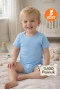 2-12 Yaş 3lü Mavi Bebek Çocuk Body %100 Pamuk Esnek Kalıp Kısa Kol Çıtçıtlı Zıbın