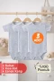 2-12 Yaş 3lü Gri Bebek Çocuk Body %100 Pamuk Esnek Kalıp Kısa Kol Çıtçıtlı Zıbın