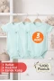 2-12 Yaş 3lü Yeşil Bebek Çocuk Body %100 Pamuk Esnek Kalıp Kısa Kol Çıtçıtlı Zıbın
