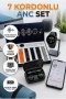 7 Kordonlu Akıllı Saat ve ANC Özellikli Kablosuz Bluetooth Kulaklık Seti