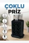 8li Akım Korumalı Dikey Priz – 4 USB, 2 Type-C, Anahtarlı