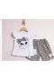 Leopar ve Kedi Baskılı Bebek Takımı – 9/24 Ay