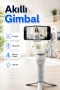 AI Takipli Telefon Gimbali – LED Işıklı, Bluetooth Kontrollü, Katlanabilir Tripod ve Selfie Stick