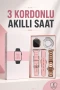 AMOLED Ekranlı Akıllı Saat 3 Kordonlu Sesli Görüşme ve Aksesuar Hediyeli