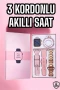 Amoled Ekranlı Akıllı Saat 3 Kordonlu Set Sesli Görüşme ve Aksesuar Hediyeli