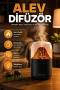 Alev Efektli 280 ml Ultrasonik Aromaterapi Difüzörü LED Işıklı Nemlendirici