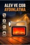 Alev Efektli Solar Lamba COB Işıklı Taşınabilir Bahçe ve Kamp Aydınlatma