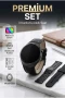 AMOLED Ekranlı Bluetooth Aramalı Akıllı Saat 3 Kordon Setli Metal Deri Silikon