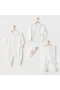 Andywawa Ac24501 Petit Love Newborn Tüllü 4 Parça Set Ekru