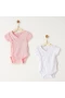 Andywawa Ac25555 Jacquard Basic 2li Zıbın Body Dark Pink White