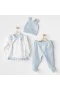 Andywawa Ac25646 Cuddly Bunny Bear 3lü Zıbın Set Blue