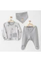Andywawa Ac26103 Hello Autumn 3lü Zıbın Takım Grey