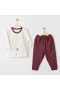 Andywawa Ac26184 My 1 St Wardrobe 2li Takım Burgundy