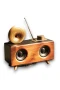 B6 Retro Gramofon Tasarımlı Bluetooth Hoparlör FM Radyo USB SD Kart AUX