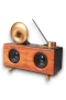 B6 Retro Gramofon Tasarımlı Bluetooth Hoparlör FM Radyo USB SD Kart AUX