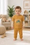 Baskılı Bebek Takımı – Çizgili Kol Detaylı | 6-24 Ay