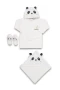 Bebitof Baby Panda Bebe Bornoz Seti 30037 Beyaz