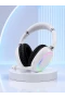 RGB Aydınlatmalı Beyaz Bluetooth 5.0 Kulak Üstü Kulaklık – Mikrofonlu, Type-C Şarjlı