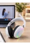Beyaz RGB Aydınlatmalı Kablosuz Bluetooth Kulaklık – Mikrofonlu