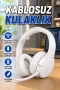 Beyaz Mikrofonlu Kablosuz Bluetooth Kulak Üstü Kulaklık – Ergonomik Tasarım
