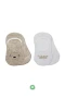Bistyle 2li Babet Cute Face Penye Çorap Bs30103 Bej Beyaz