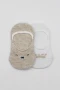 Bistyle 2li Babet Cute Face Penye Çorap Bs30103 Bej Beyaz