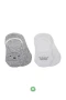 Bistyle 2li Babet Cute Face Penye Çorap Bs30103 Gri Beyaz