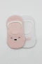Bistyle 2li Babet Cute Face Penye Çorap Bs30103 Pembe-beyaz