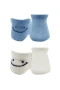 Bistyle 2li Sneakers Smile Penye Çorap Bs20106 Mavi Ekru